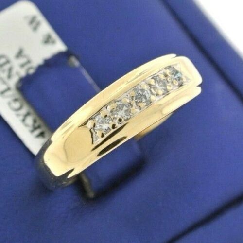 14k Yellow Gold 0.25 CT Diamond Ladies Wedding Band, 5gm, Size 9.5