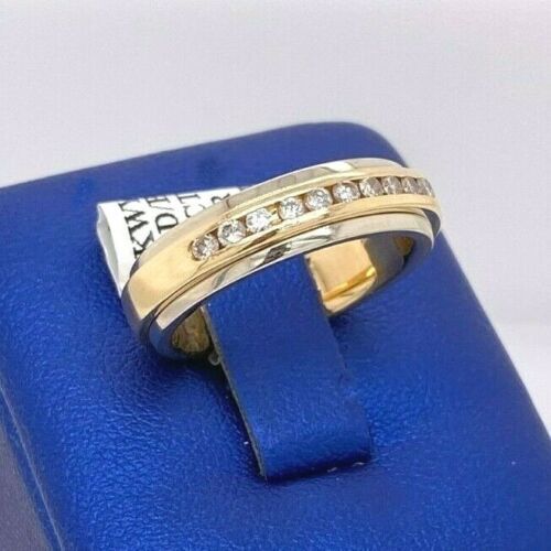14k Two Tone Gold 0.25 CT Diamond Band, 9 g, Size 7