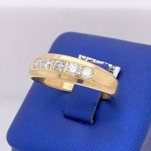 14k Yellow Gold 0.50 CT Diamond Men's Band, 5 g, Size 11.25,