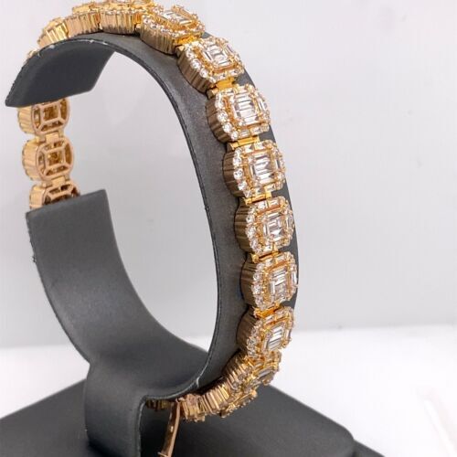 14k Rose Gold 11.00 Ct diamond Tennis Bracelet, 34.1g, 7.5"