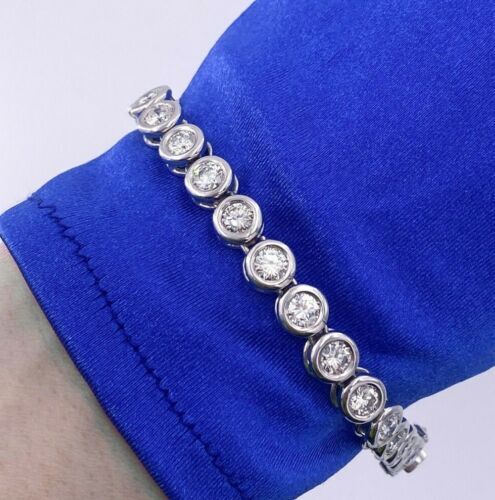 18k White Gold 15.00 CT Bezel Diamond Bracelet, 31.2 g, S12632