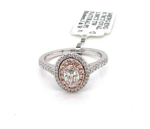 14k Two Tone Gold 1.50 CT Diamond Oval Shape Engagement Ring 3.6g Size 7