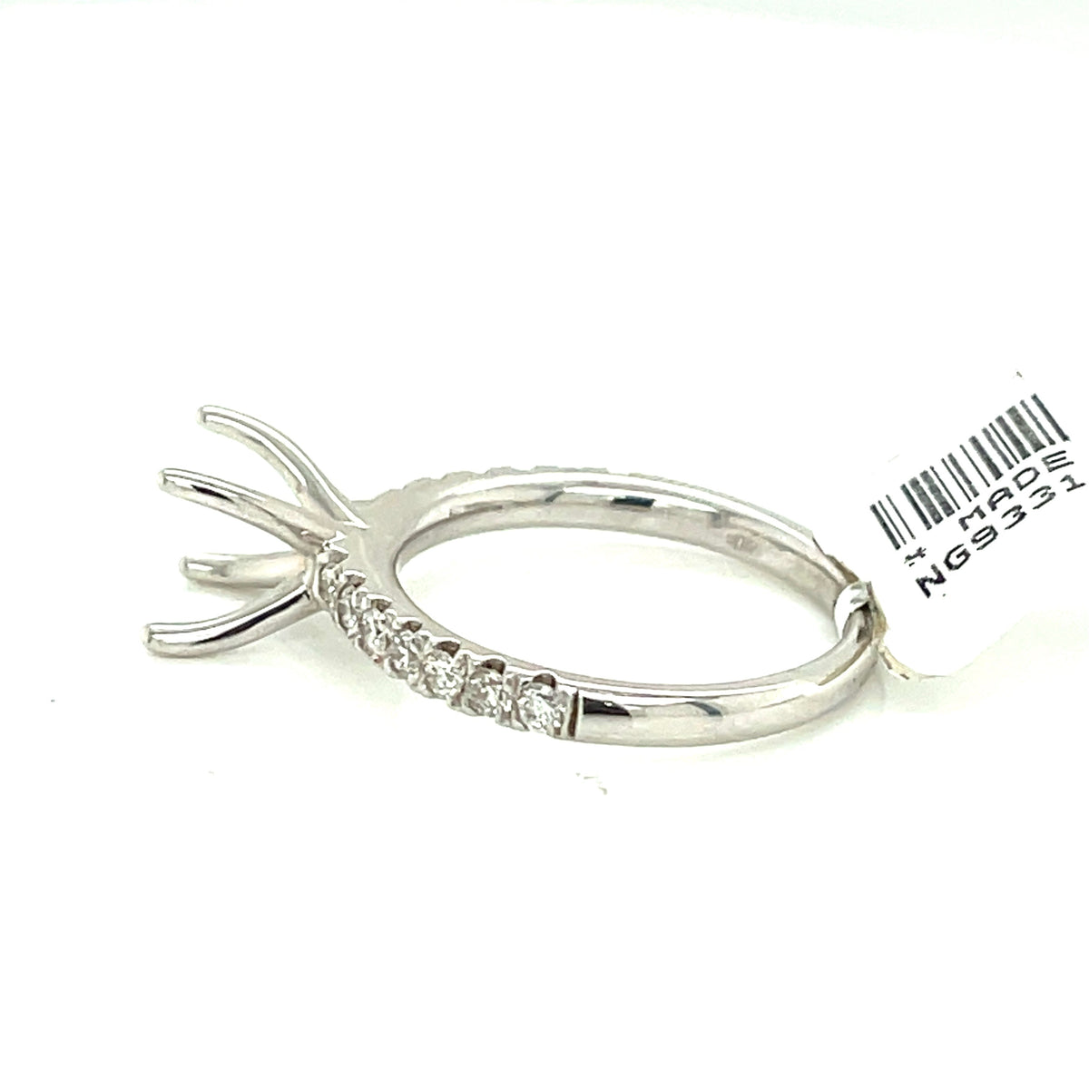 14k White Gold 0.50 CT Diamond Engagement Ring Mounting, 2.9gm