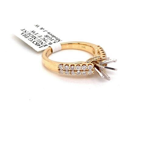 14k Yellow Gold 0.75 CT Diamond Engagement Ring Mounting, 5.1gm