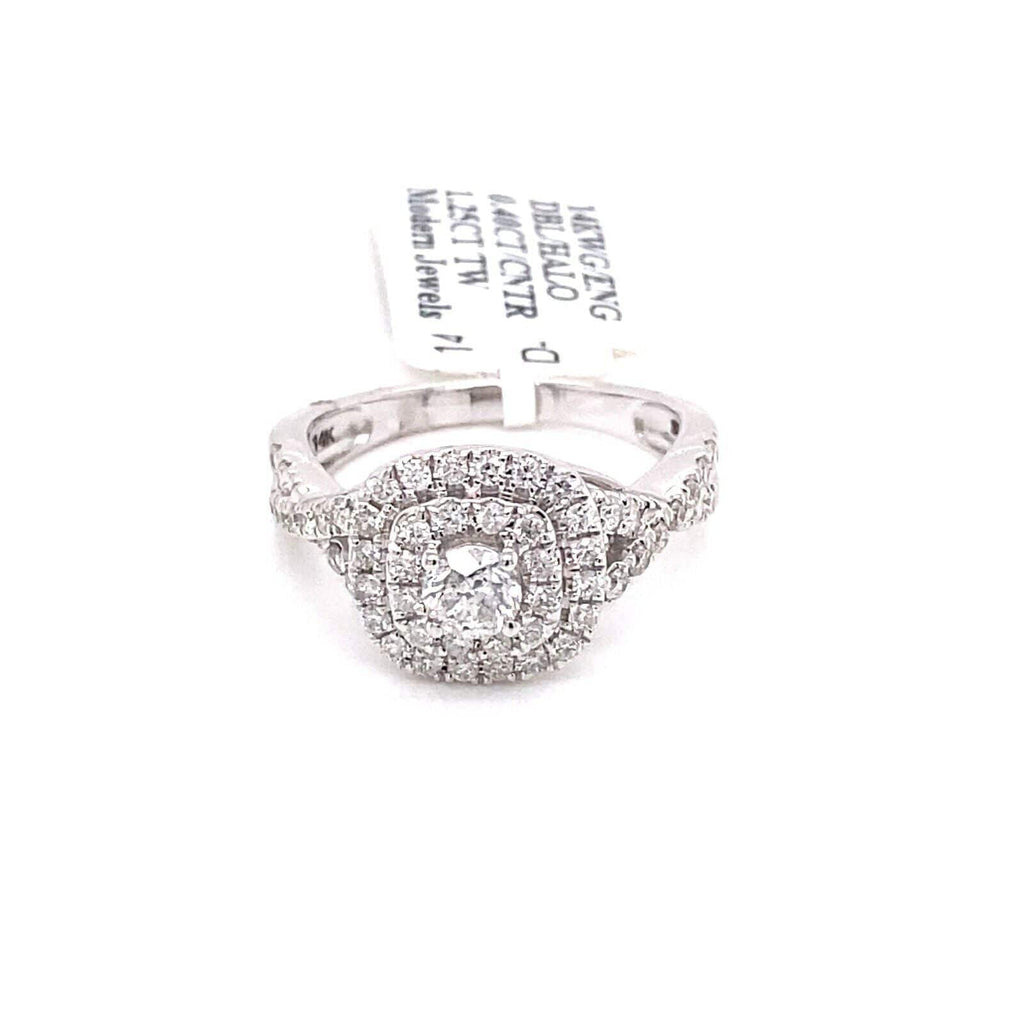 14k White Gold 1.25 CT Diamond Ladies Engagement Ring, Size 7,