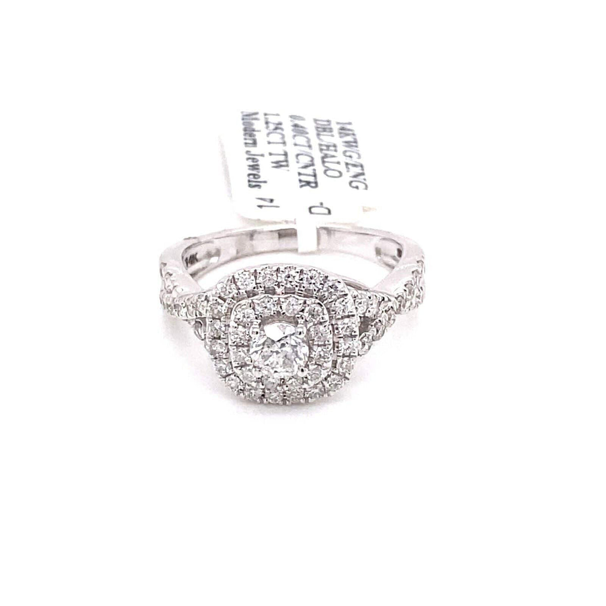 14k White Gold 1.25 CT Diamond Ladies Engagement Ring, Size 7,