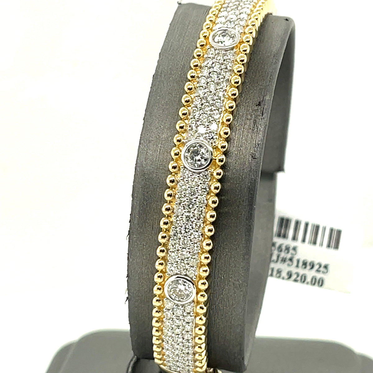14k Yellow Gold 2.25CT Diamond Ladies Bangle Bracelet, 16.3gm, S15685