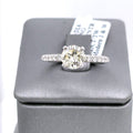 14K White Gold 1.25 CT Diamond Engagement Ring, 2.8gm, Size 7