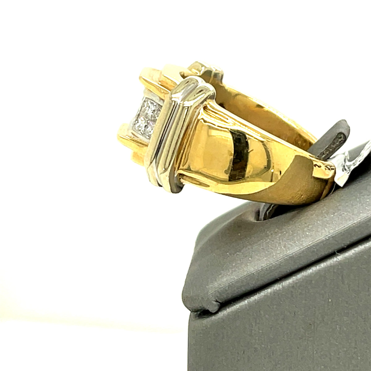 14K Two Tone Gold 1.00 CT Diamond Men's Wedding Band, 19g, Size 10.5