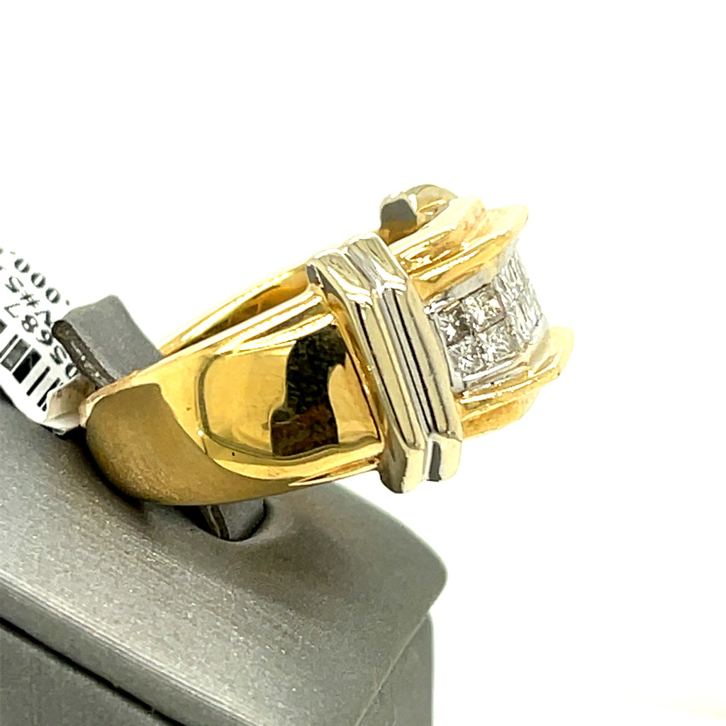14K Two Tone Gold 1.00 CT Diamond Men's Wedding Band, 19g, Size 10.5