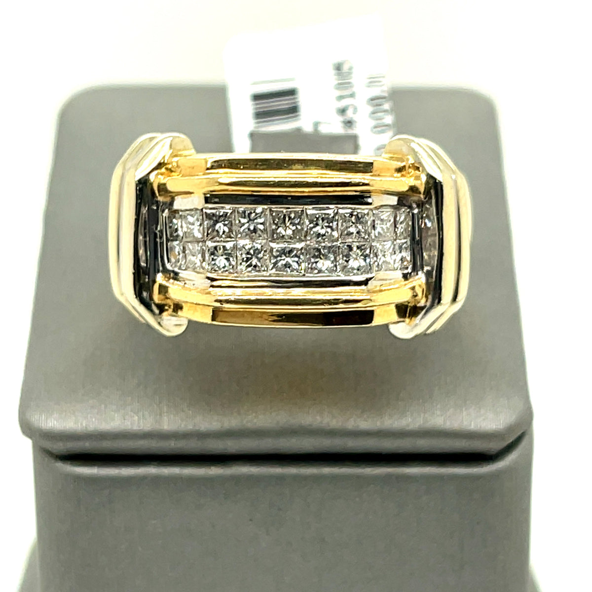 14K Two Tone Gold 1.00 CT Diamond Men's Wedding Band, 19g, Size 10.5
