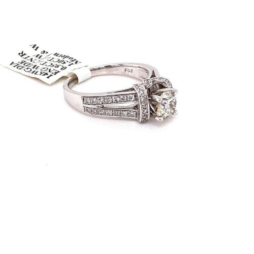 14k White Gold 1.50 CT Diamond Engagement Ring, 4.5gm, Size 7