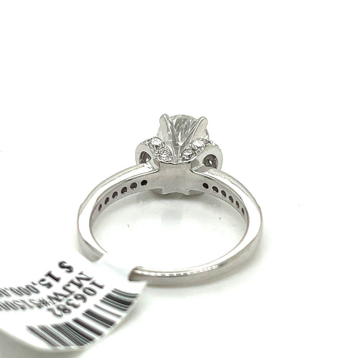 14K WHITE GOLD 2.00 CT ROUND CUT DIAMOND ENGAGEMENT RING, SIZE 7, 4.2g