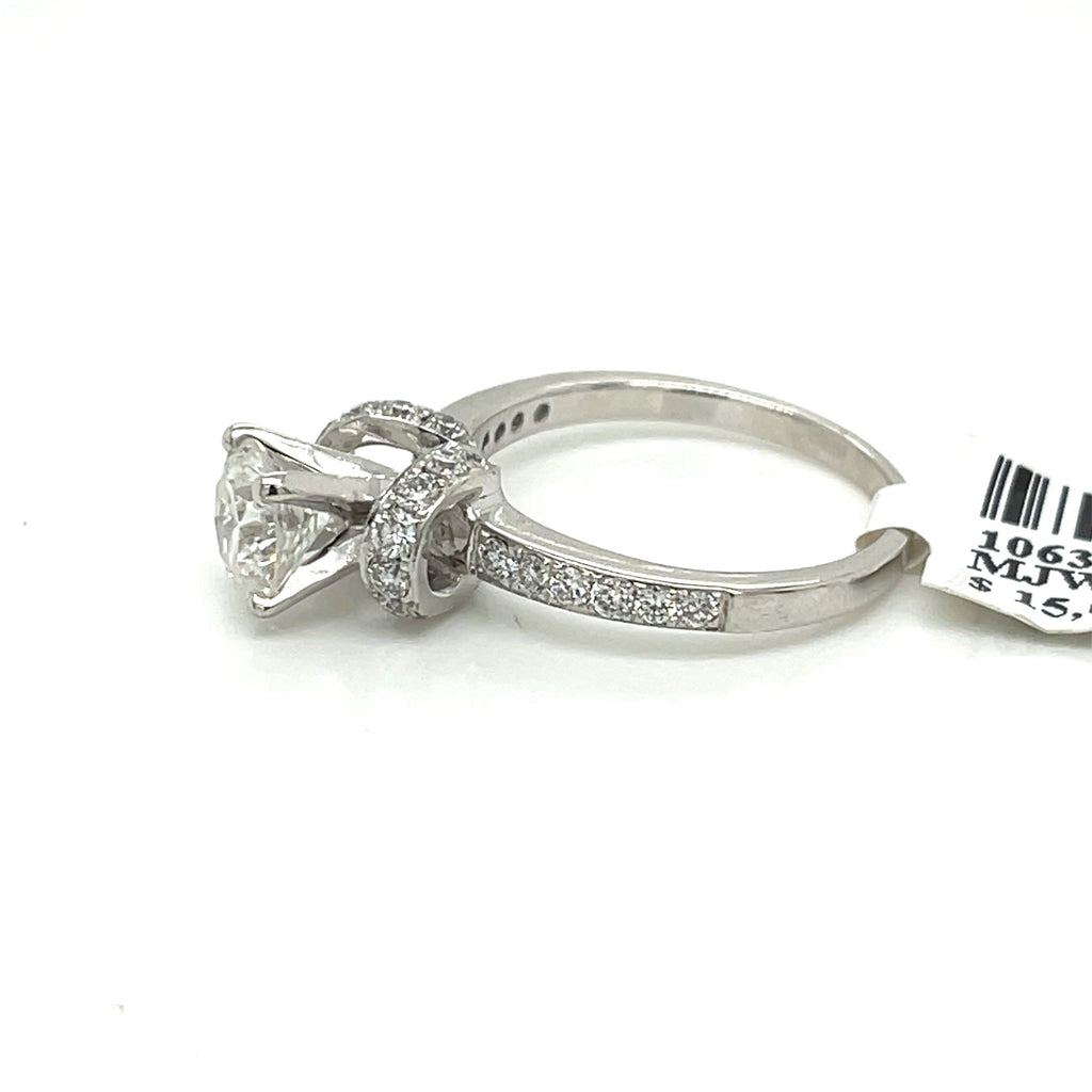 14K WHITE GOLD 2.00 CT ROUND CUT DIAMOND ENGAGEMENT RING, SIZE 7, 4.2g