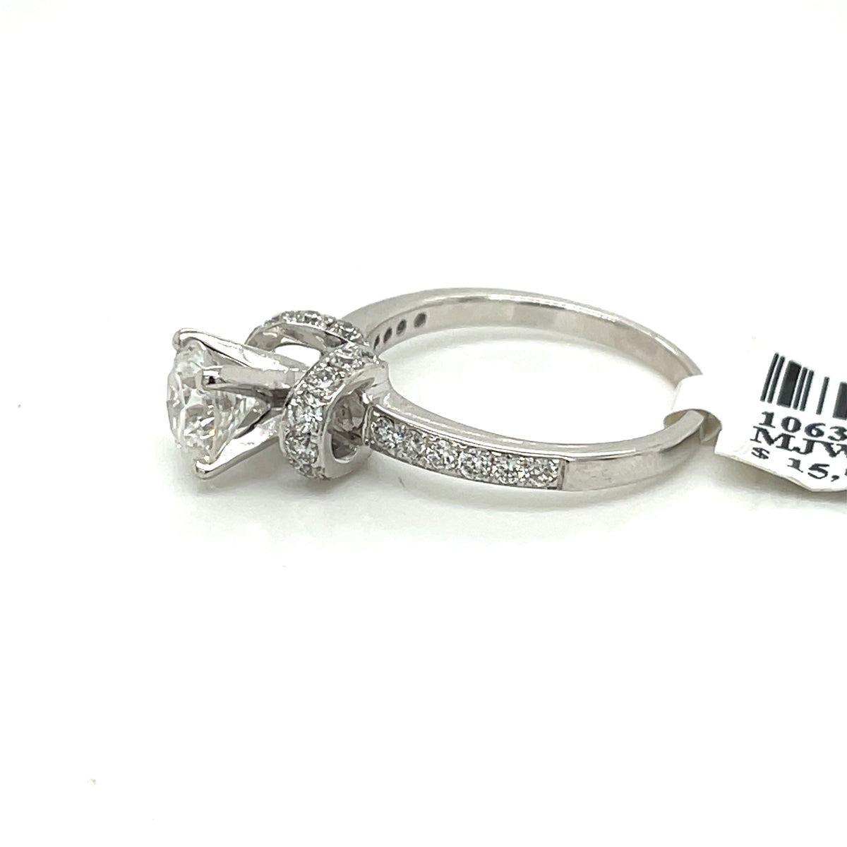 14K WHITE GOLD 2.00 CT ROUND CUT DIAMOND ENGAGEMENT RING, SIZE 7, 4.2g
