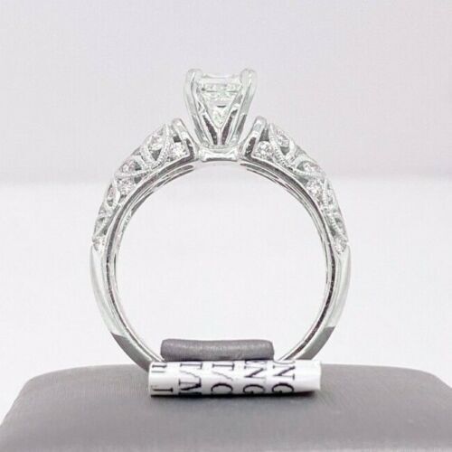 14k White Gold 0.65 CT Princess Cut Diamond Engagement Ring, 8.2 g,