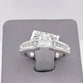 14K WHITE GOLD 1.00 CT PRINCESS CUT DIAMOND ENGAGEMENT RING, SIZE 6.75