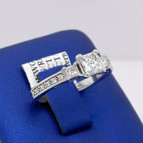 14k White Gold 1.00 CT Diamond Engagement Ring, 4gm, Size 7,