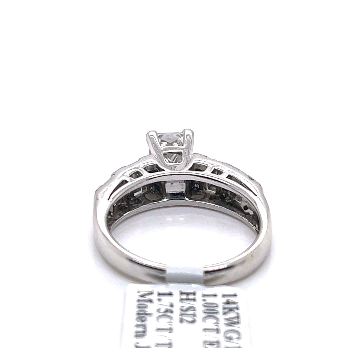 14k White Gold 1.00 CT Princess Cut Diamond Engagement Ring,