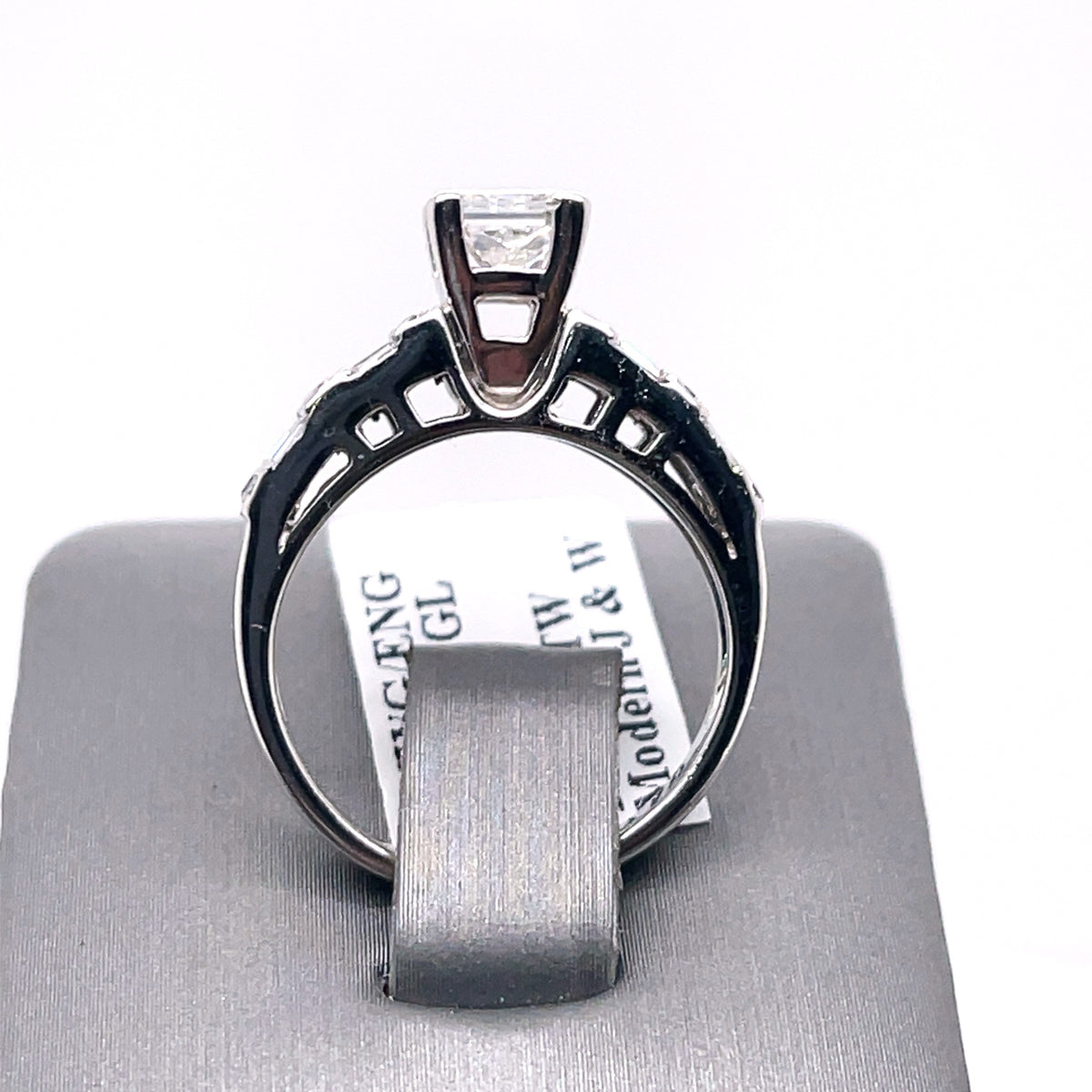 14k White Gold 1.00 CT Princess Cut Diamond Engagement Ring,