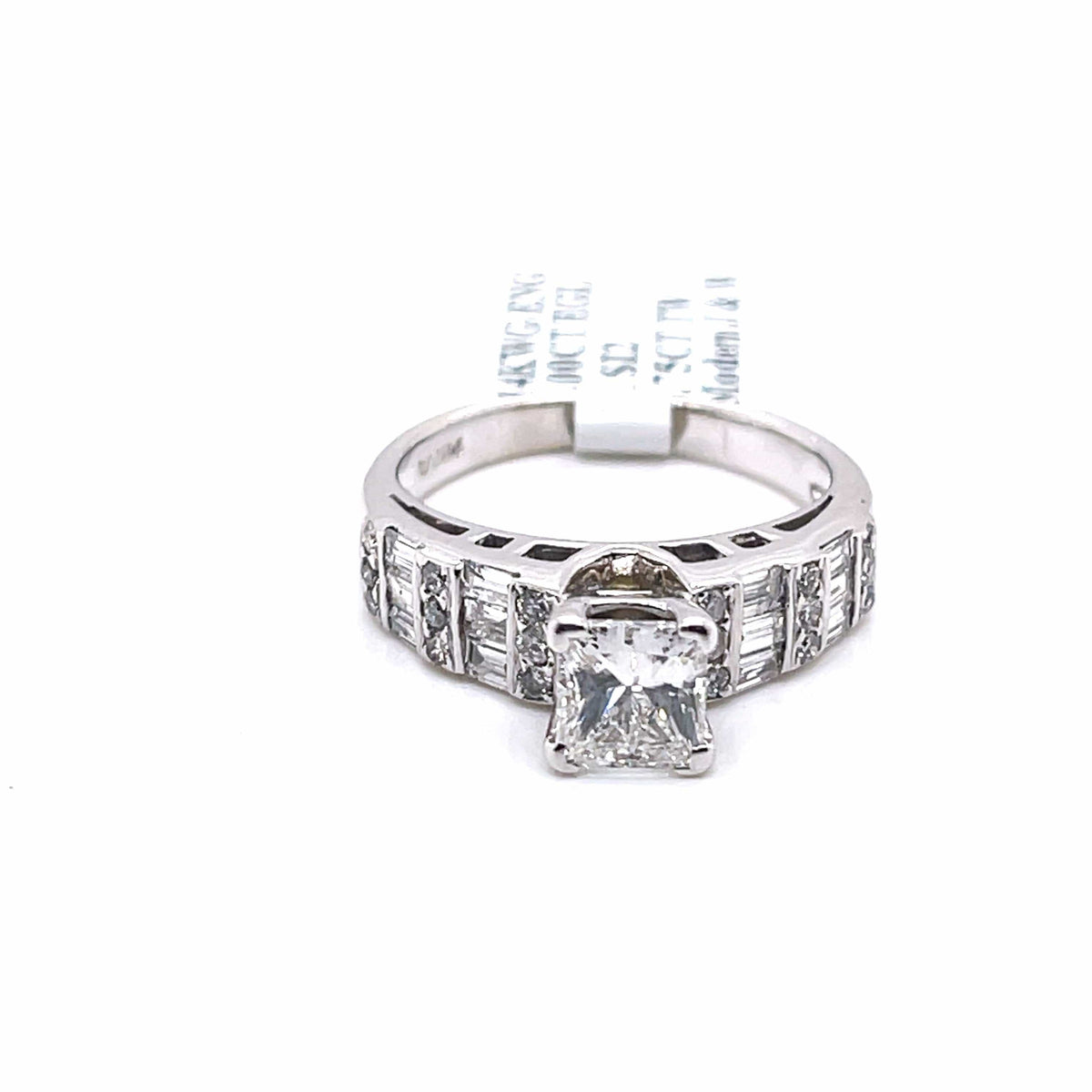 14k White Gold 1.00 CT Princess Cut Diamond Engagement Ring,