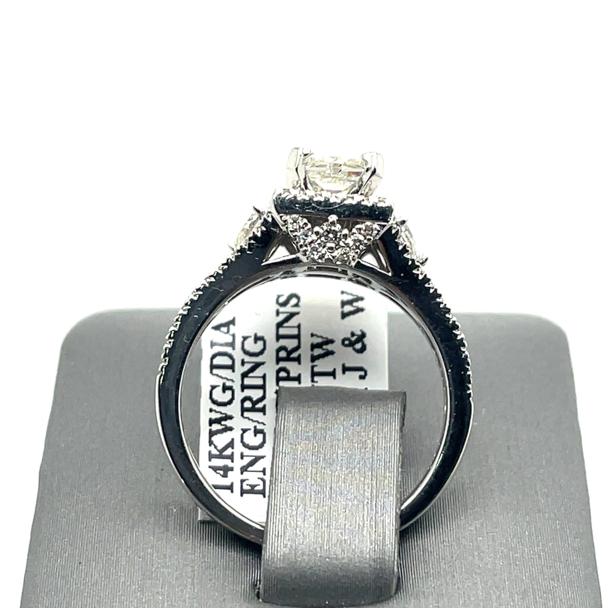 14K White Gold 1.50CT  Princess Diamond Engagement ring, Size 6.75, 4.9g