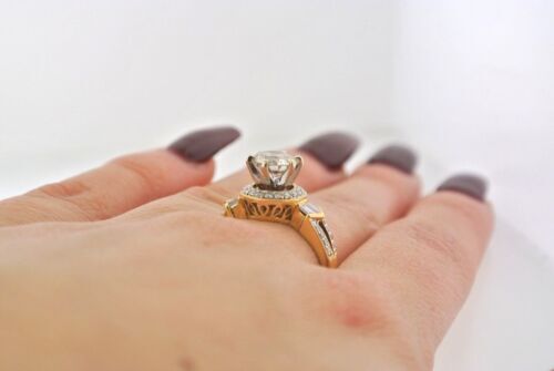 18k Yellow Gold 2.00 CT Diamond Engagement Ring, Size 6.5, 5.8gm
