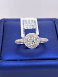 14k White Gold 1.25 CT Diamond Halo Engagement Ring, Size 7, 4.4g
