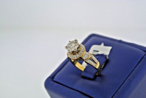 18k Yellow Gold 2.00 CT Diamond Engagement Ring, Size 6.5, 5.8gm