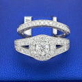 14k White Gold 1.50 CT Diamond Engagement Ring Set, 6.6gm, Size 5.5,