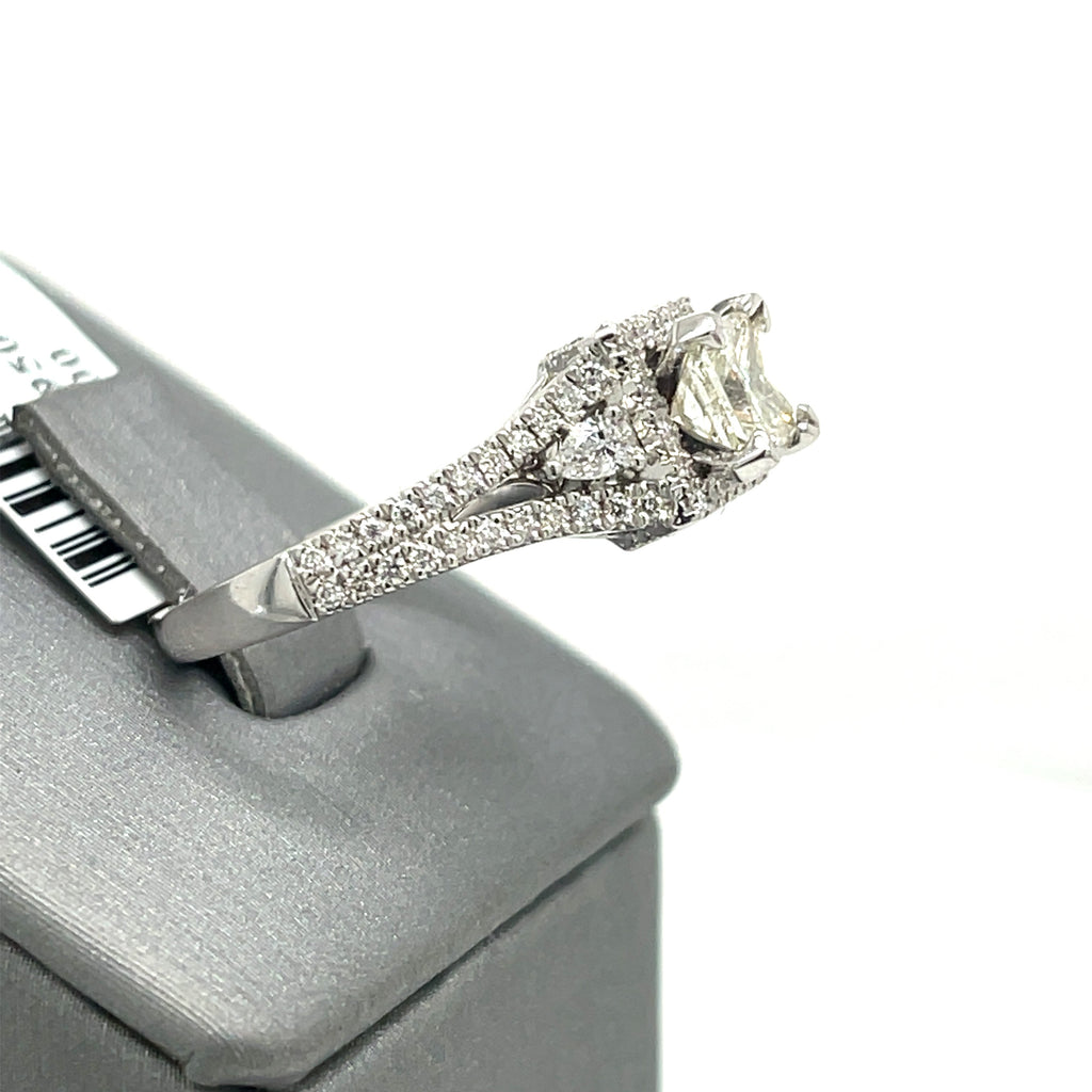 14K White Gold 1.50CT  Princess Diamond Engagement ring, Size 6.75, 4.9g