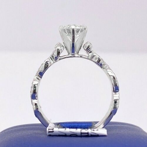 14k White Gold 1.25 CT/TW Diamond Double Row Twist Engagement Ring 4.1g