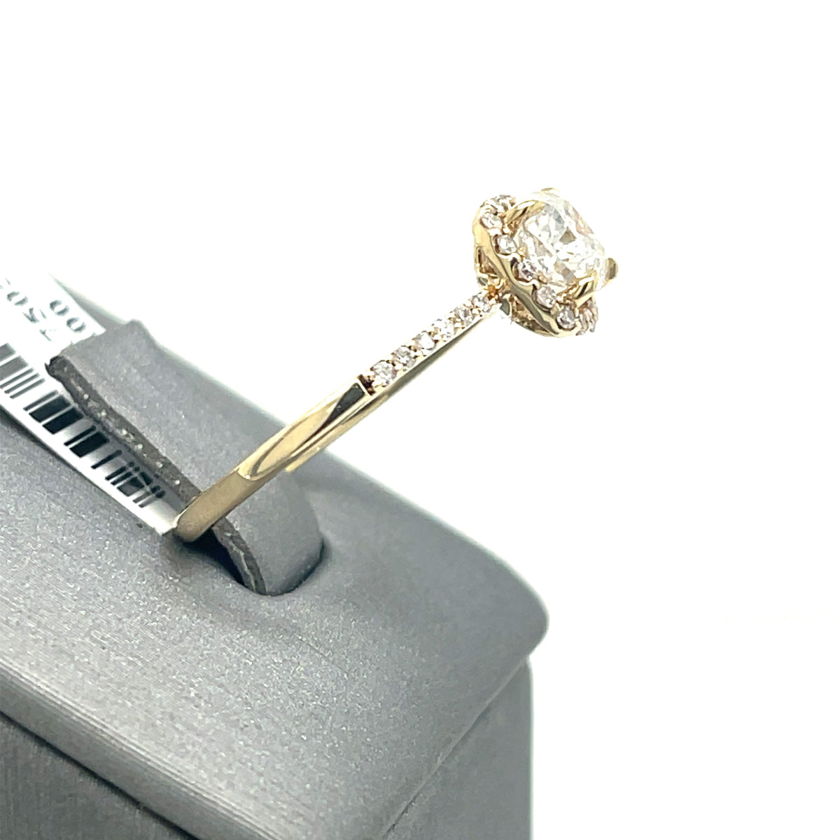 14k Yellow Gold 1.25 Ct Diamond Cushion Cut Engagement Ring, Size 6.5