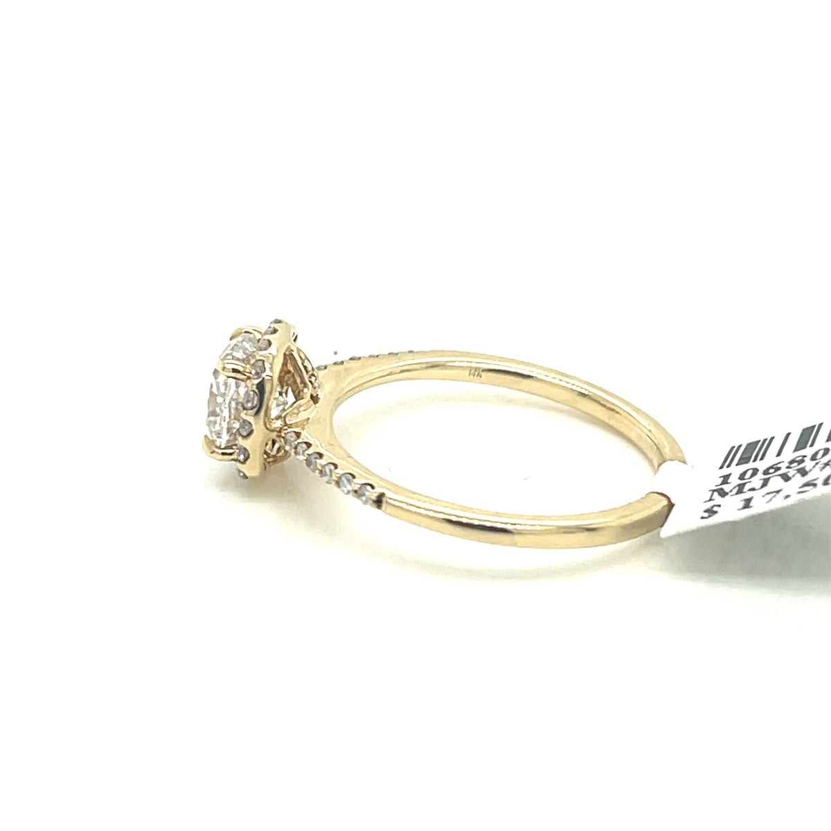 14k Yellow Gold 1.25 Ct Diamond Cushion Cut Engagement Ring, Size 6.5