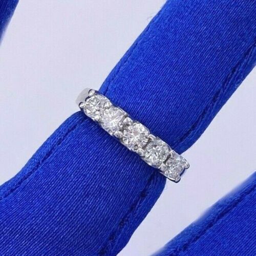 14k White Gold 1.00 CT Diamond Ladies Band, 5.4gm, Size 5.25