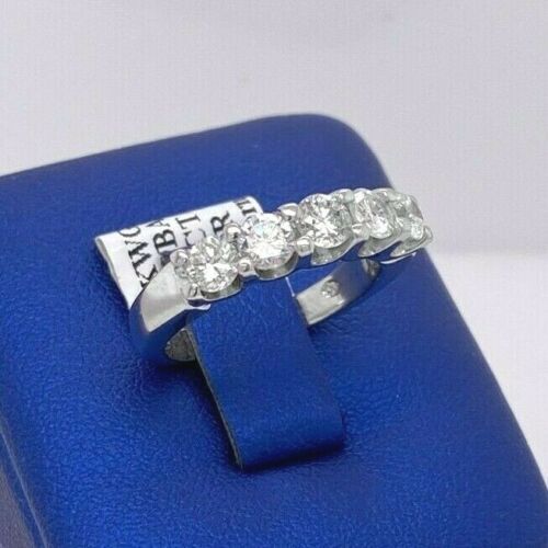 14k White Gold 1.00 CT Diamond Ladies Band, 5.4gm, Size 5.25