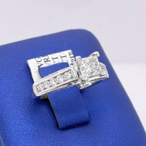 14K WHITE GOLD 1.25 CT/TW DIAMOND ENGAGEMENT RING, SIZE 5.5, 4.5 g