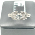 18K WHITE GOLD 1.10CT ROUND CUT DIAMOND ENGAGEMENT RING SIZE 8.5, 5.9g