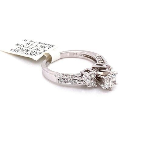 14k White Gold 1.50 CT Diamond Engagement Ring, 4.4gm, Size 7