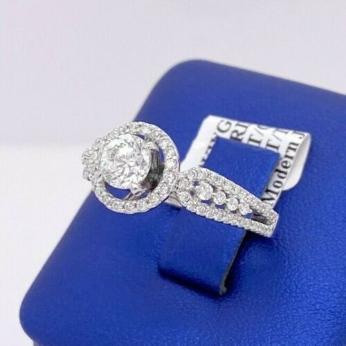 14k White Gold 1.25 CT Diamond Engagement Ring, 3.3gm, Size 7