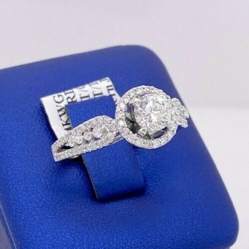 14k White Gold 1.25 CT Diamond Engagement Ring, 3.3gm, Size 7