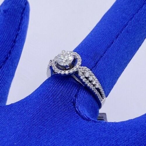 14k White Gold 1.25 CT Diamond Engagement Ring, 3.3gm, Size 7