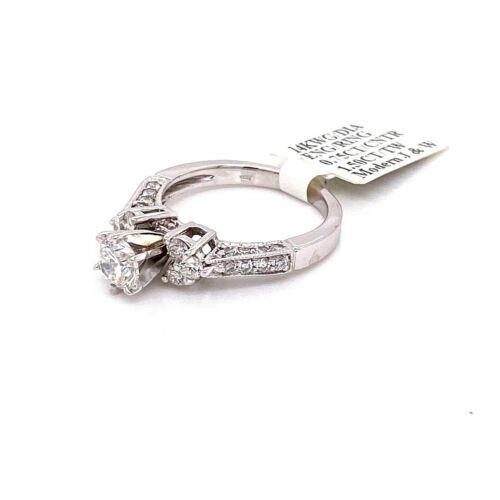 14k White Gold 1.50 CT Diamond Engagement Ring, 4.4gm, Size 7