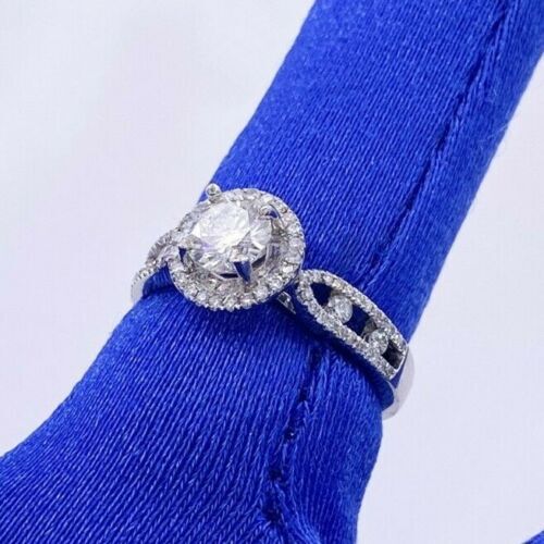 18k White Gold 1.25 CT Diamond Engagement Ring, 3.7gm, Size 6.5