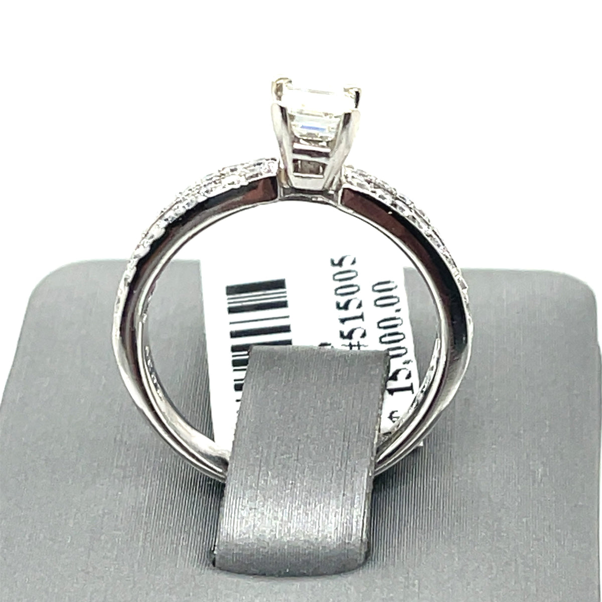 14K White Gold 1.25Ct Princess Cut Diamond Engagement ring, Size 6.5, 4g S