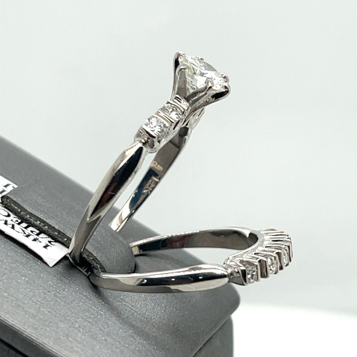 14k White Gold 1.25 CT Diamond Wedding & Engagement Ring Set, 5.4g