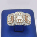 14k Two Tone Gold 3.00 CT Diamond Past Present Future Ring, 8.3gm