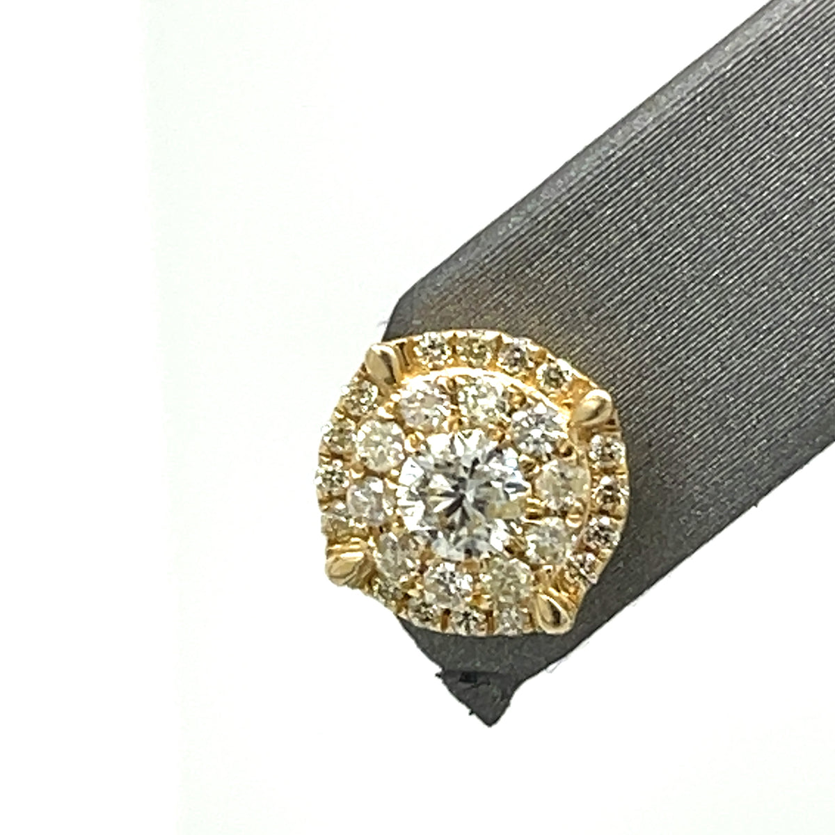14k Yellow Gold 2.00 CT Diamond Cluster diamond Earrings, 2.8G