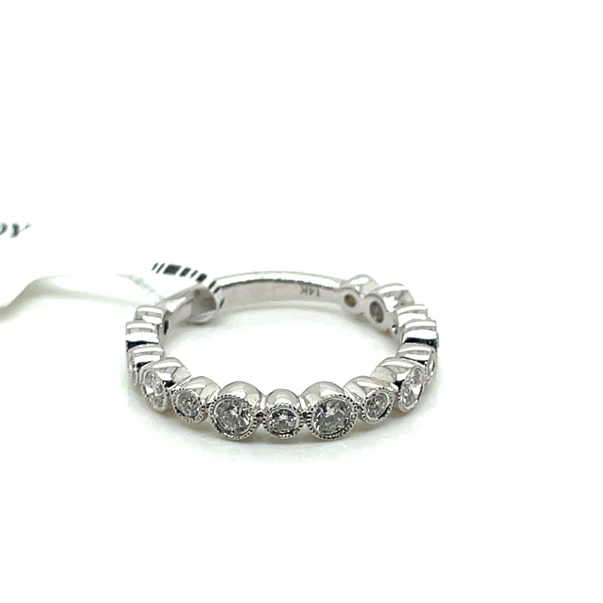 14k White Gold 0.95 CT Diamond Band, 2.8gm Size 6