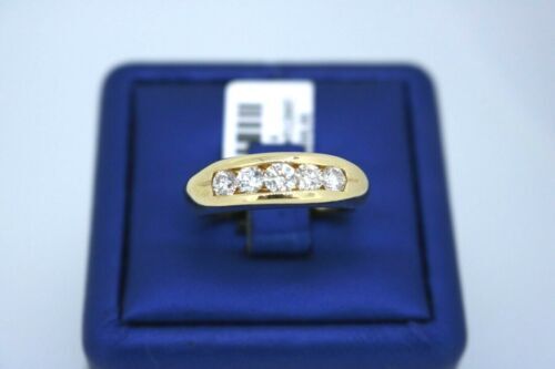 14k Yellow Gold 1.00 CT Diamond Men's Band, 10.7gm, Size 10.25